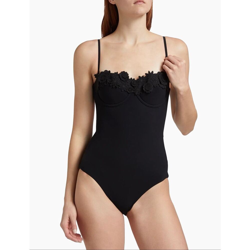 Zimmermann Everley Floral Appliqué One-Piece Swimsuit AU3/US10 $375